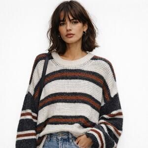 American Eagle XXL Oversized Waffle Knit Crewneck Cozy Soft Nantucket East Coast